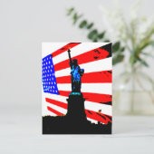 Amerikanische Patriotische Statue der Liberty Amer Postkarte (Stehend Vorderseite)