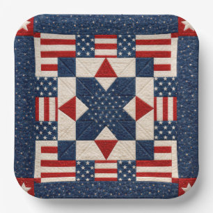 Amerikanische patriotische Sternensteppdecke Pappteller