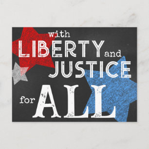 Amerikanische patriotische Tafelsterne-Typografie Postkarte