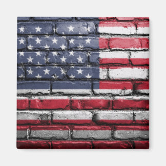 Amerikanische Patriotische US-Flagge an der Mauer Magnet