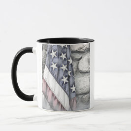Amerikanische Patriotische US-Flagge an der Mauer Tasse