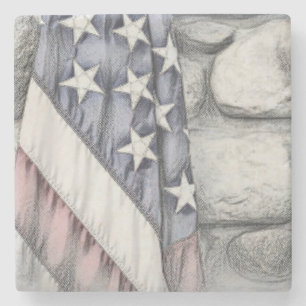Amerikanische patriotische US-Flagge an der Wand Steinuntersetzer