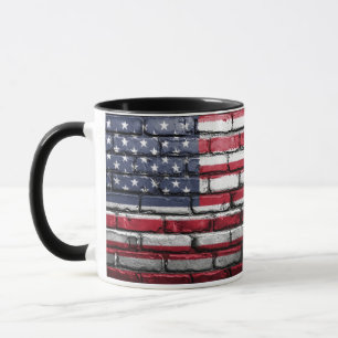 Amerikanische patriotische US-Flagge an der Wand Tasse