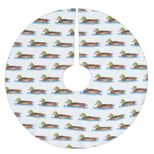amerikanische Pfeifente Vogel Cartoon-Illustration Polyester Weihnachtsbaumdecke