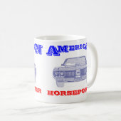 Amerikanische Pferdestärken-Tasse Kaffeetasse (VorderseiteRechts)