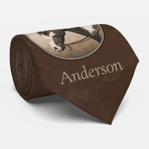 Amerikanische Pinto-Kriegspferde in Sepia Krawatte