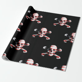 Amerikanische Piratenbrille auf schwarz Geschenkpapier