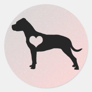 Amerikanische Pitbull-Terrier-Herz-Aufkleber Runder Aufkleber
