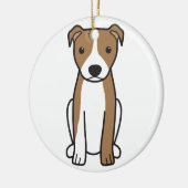 Amerikanische Pitbull Terrier (natürliche Ohren) Keramikornament (Links)