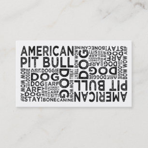 Amerikanische Pitbull-Typografie Visitenkarte