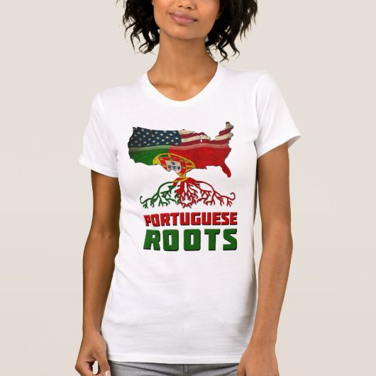 Amerikanische portugiesische Wurzeln T-Shirt (Vorderseite)