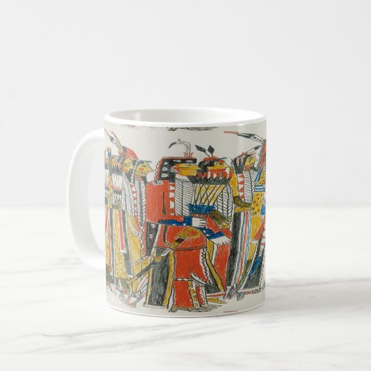 Amerikanische Pow Wow Tänzer Kaffeetasse (Vorderseite Links)