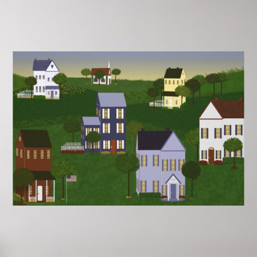 Amerikanische primitive Landschaft Poster (Vorne)