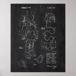 Amerikanische Raumfahrtpatente Anzug Poster