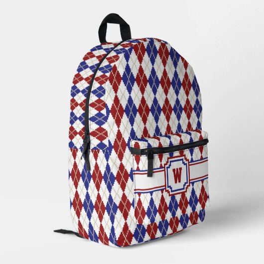 Amerikanische Raute Bedruckter Rucksack (Rückseitige Ecke links)