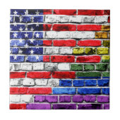 Amerikanische Regenbogen-Flagge Fliese (Vorderseite)