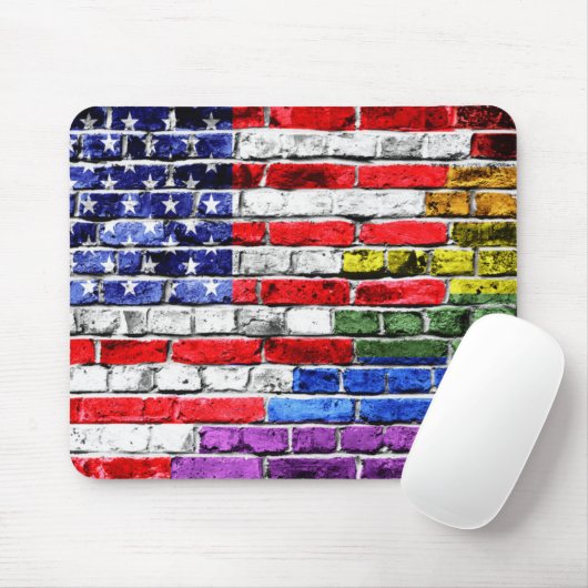 Amerikanische Regenbogen-Flagge Mousepad (Mit Mouse)