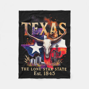 Amerikanische Retro-Vibes Texas USA Fleecedecke