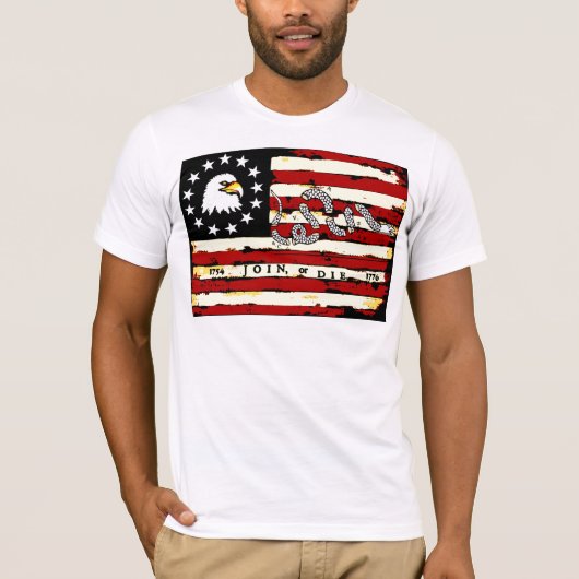 Amerikanische revolutionäre Flagge! T-Shirt (Vorderseite)