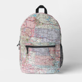 Amerikanische Roadmap Bedruckter Rucksack (Vorderseite)