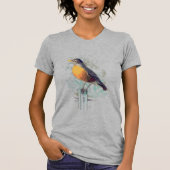 Amerikanische Robin Garden Bird Nature Art T-Shirt (Vorderseite)