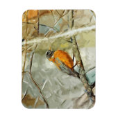Amerikanische Robin Jagd auf Abstrakten Impression Magnet (Vertikal)