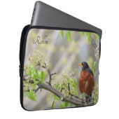 Amerikanische Robin Spring blüht *personalize* Laptopschutzhülle (Vorne Rechts)