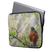 Amerikanische Robin Spring blüht *personalize* Laptopschutzhülle (Vorderseite Links)