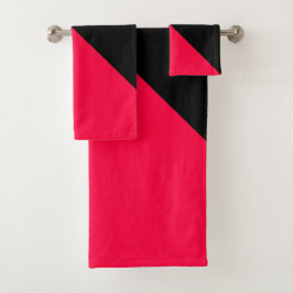 Amerikanische Rose und Schwarze Farben Badhandtuch Set