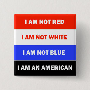 Amerikanische rot-weiß-blaue politische Satire Button