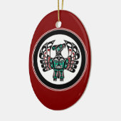 Amerikanische Rote Schwarze Kunst Thunderbird Keramik Ornament (Links)