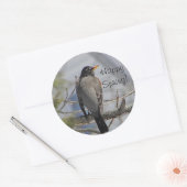 Amerikanische Rotkehlchen-Foto Runder Aufkleber (Umschlag)