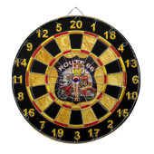 Amerikanische Route 66 Motorrad mit goldenem Hinte Dartscheibe (vorne)