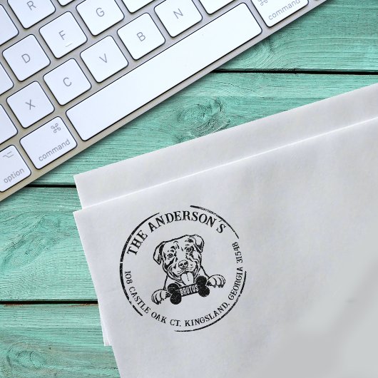 Amerikanische Rücksendeadresse Pitbull Custom Fami Gummistempel