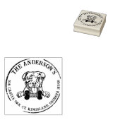 Amerikanische Rücksendeadresse Pitbull Custom Fami Gummistempel (Stempel)