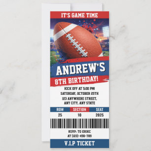Amerikanische Rugby-Ticket-Geburtstagsfeier für Ki Einladung