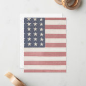 Amerikanische Rustikale amerikanische Flagge Mitteilungskarte (Vorderseite/Rückseite Beispiel)