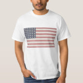 Amerikanische Rustikale amerikanische Flagge T-Shirt (Vorderseite)
