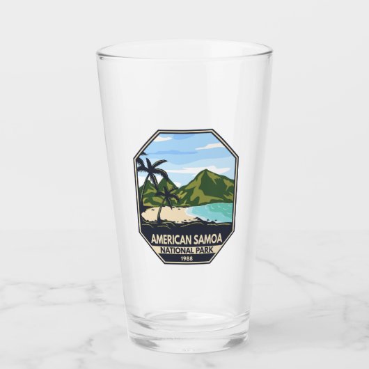 Amerikanische Samoa Nationalpark Retro Emblem Glas (Vorderseite)