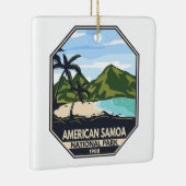 Amerikanische Samoa Nationalpark Retro Emblem Keramikornament (Rechts)