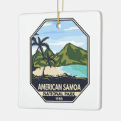 Amerikanische Samoa Nationalpark Retro Emblem Keramikornament (Links)