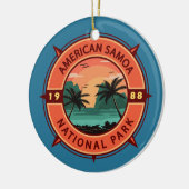 Amerikanische Samoa Nationalpark Retro Kompass Emb Keramik Ornament (Links)