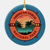 Amerikanische Samoa Nationalpark Retro Kompass Emb Keramik Ornament (Hinten)
