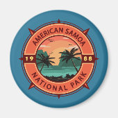 Amerikanische Samoa Nationalpark Retro Kompass Emb Magnet (Vorne)