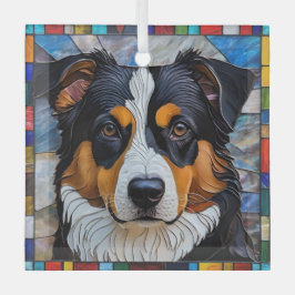 Amerikanische Schäferhunde "gesteinigtes Glas" Ornament Aus Glas