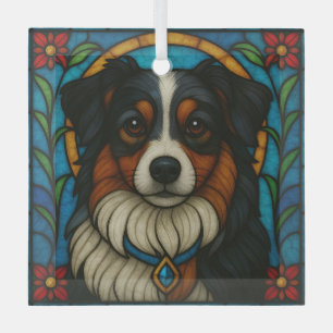 Amerikanische Schäferhunde "gesteinigtes Glas" Ornament Aus Glas