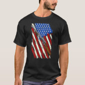 Amerikanische Schießpistole-Fahne auf der Rückseit T-Shirt (Vorderseite)