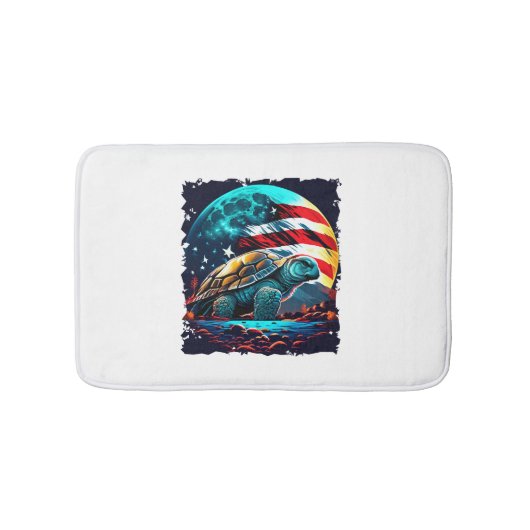 Amerikanische Schildkröte unter dem Mond mit ameri Badematte (Vorderseite)