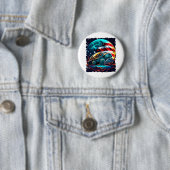 Amerikanische Schildkröte unter dem Mond mit ameri Button (Beispiel)