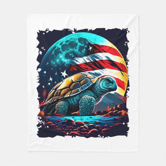 Amerikanische Schildkröte unter dem Mond mit ameri Fleecedecke (Vorderseite)